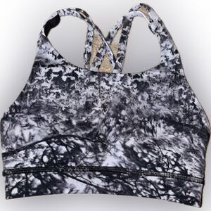 Lululemon Energy Sports Bra Women’s 2 Medium Support Black White
